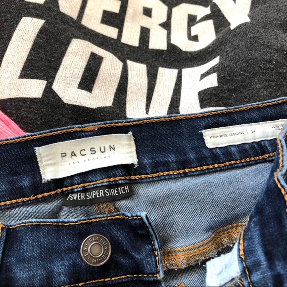 PacSun Hi-Rise button front jeggings jeans - Picture 2 of 5